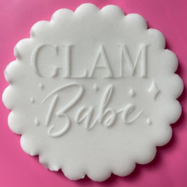 SALE Glam Babe with Stars Engraved circle stamp