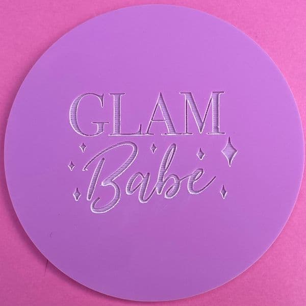 SALE Glam Babe with Stars Engraved circle stamp