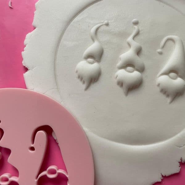 SALE Gonks 3 in a row Cut circle stamp