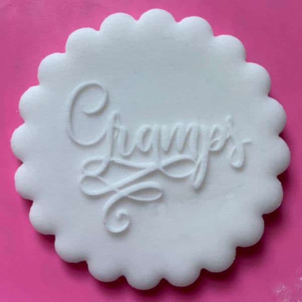 SALE Gramps with Swirls Engraved circle stamp