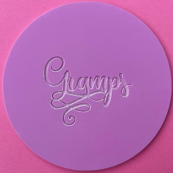 SALE Gramps with Swirls Engraved circle stamp