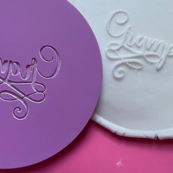 SALE Grampy with Swirls Engraved circle stamp