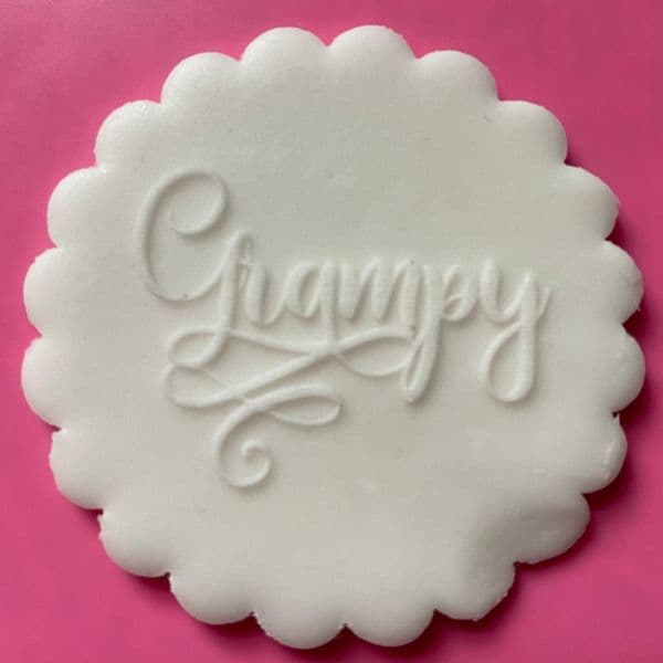 SALE Grampy with Swirls Engraved circle stamp