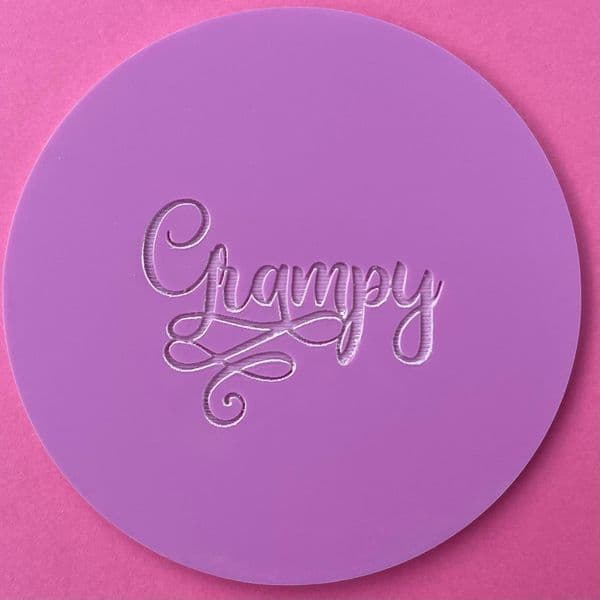 SALE Grampy with Swirls Engraved circle stamp