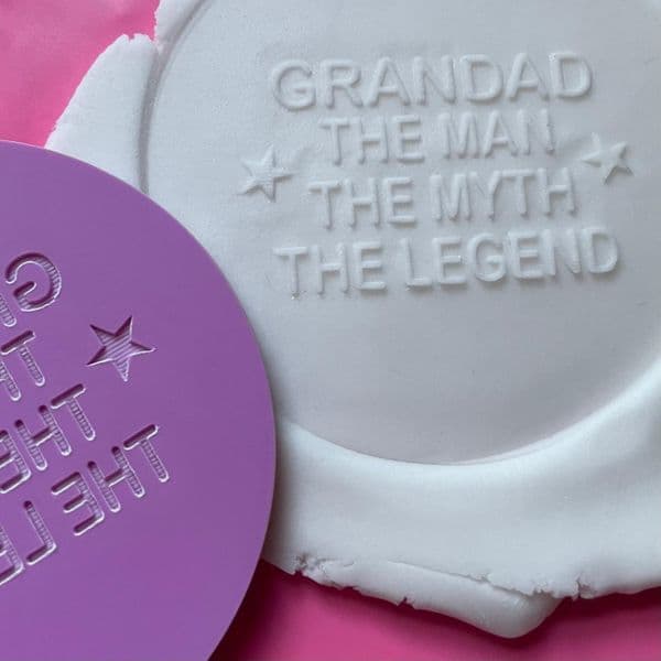 SALE Grandad The Man Myth Legend Engraved circle stamp
