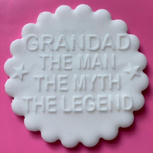 SALE Grandad The Man Myth Legend Engraved circle stamp