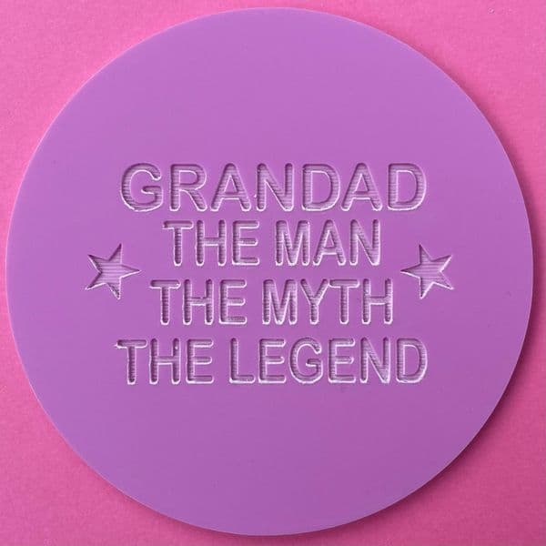 SALE Grandad The Man Myth Legend Engraved circle stamp