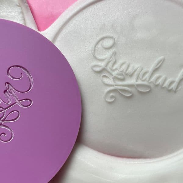 SALE Grandad with Swirls Engraved circle stamp