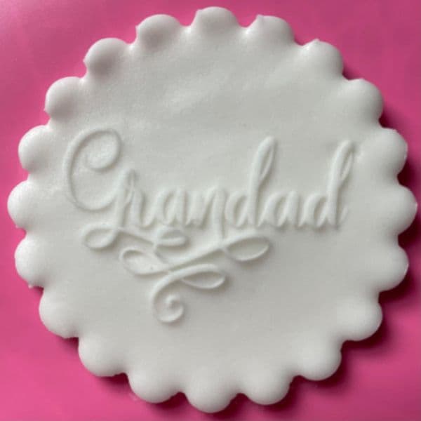 SALE Grandad with Swirls Engraved circle stamp