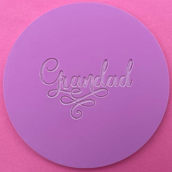 SALE Grandad with Swirls Engraved circle stamp