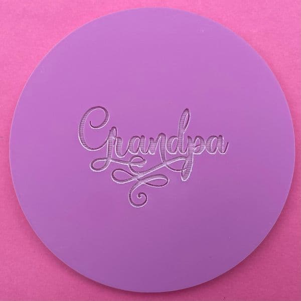 SALE Grandpa with Swirls Engraved circle stamp
