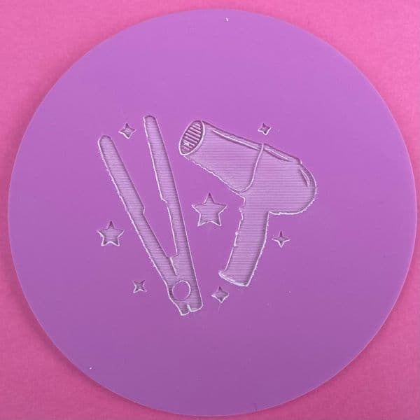 SALE Hairdryer and Straighteners Engraved circle stamp