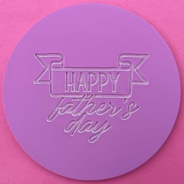 SALE Happy Father's Day Banner Engraved circle stamp