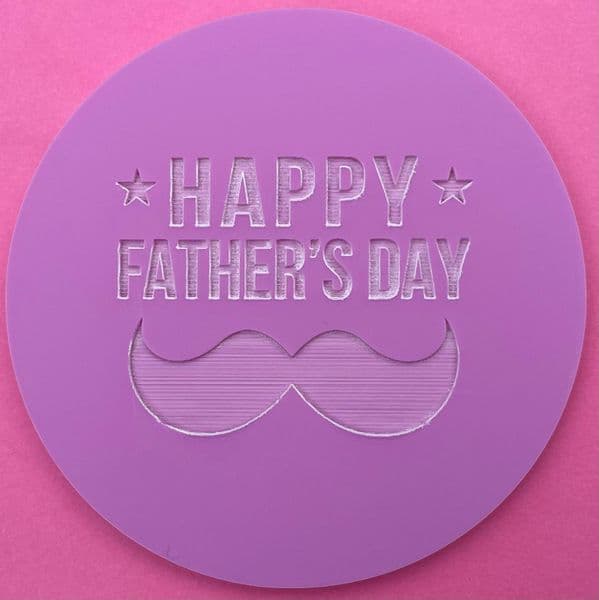 SALE Happy Father's Day with Moustache Engraved circle stamp