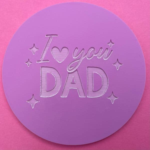 SALE I Love you Dad with Stars Engraved circle stamp