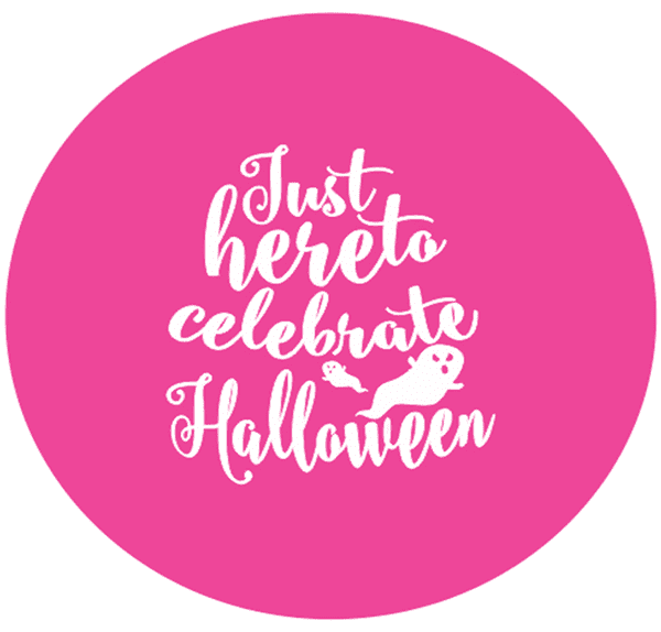 SALE Just Here to Celebrate Halloween Engraved circle stamp