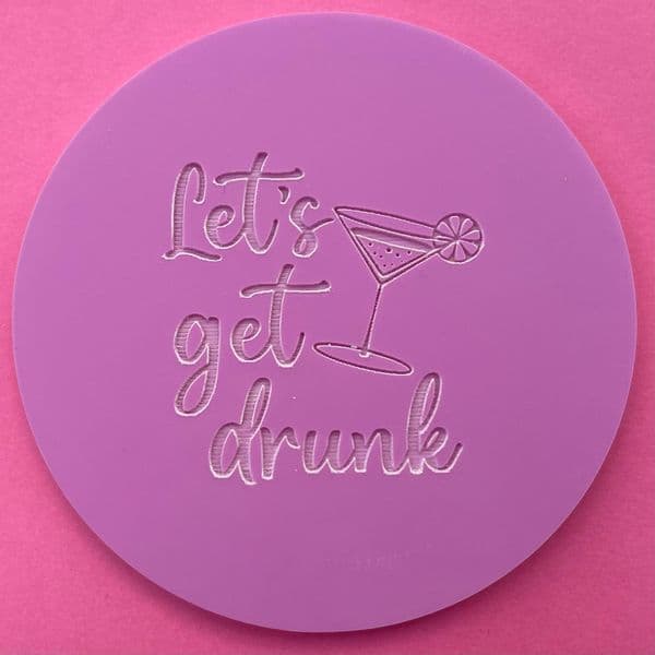 SALE Let's get Drunk with Cocktail Engraved circle stamp