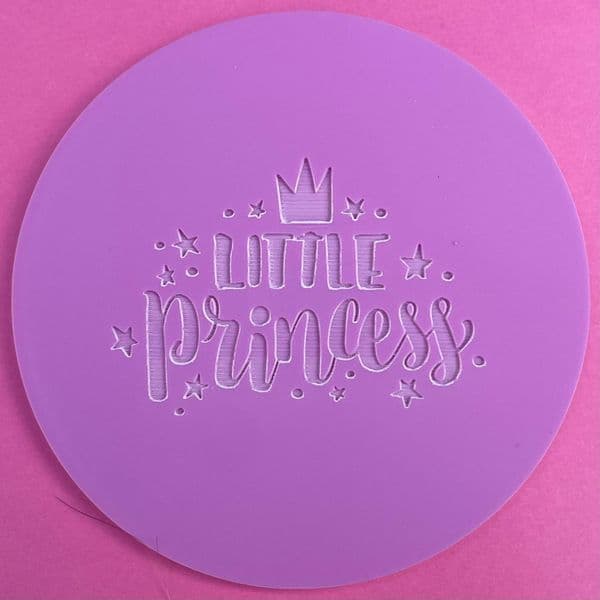 SALE Little Princess with Crown Engraved circle stamp
