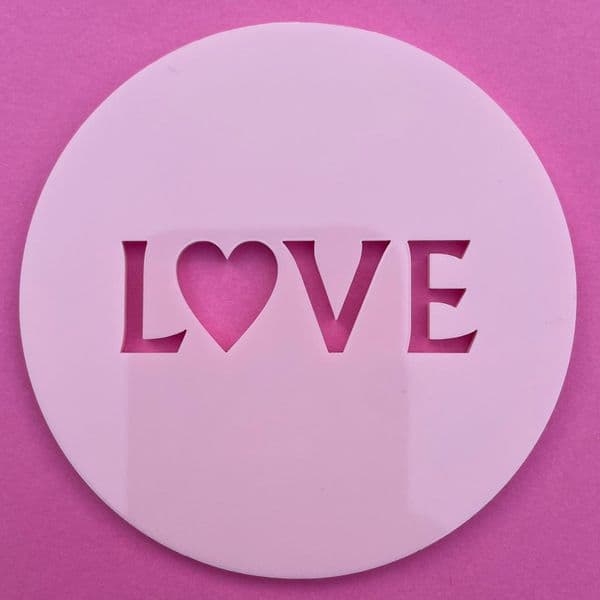 SALE LOVE with Heart Cut circle stamp