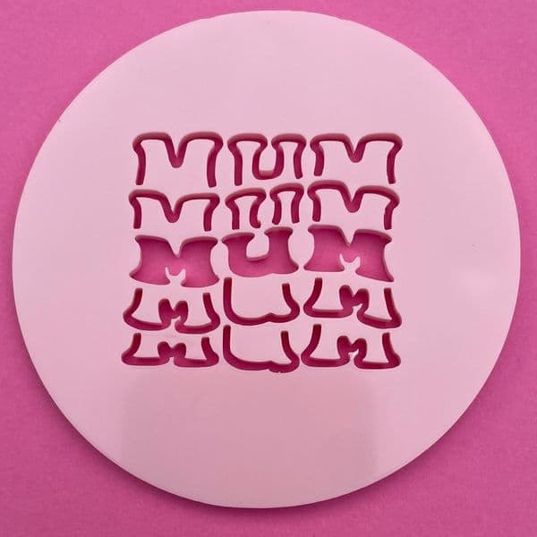 SALE Mum Retro Cut circle stamp