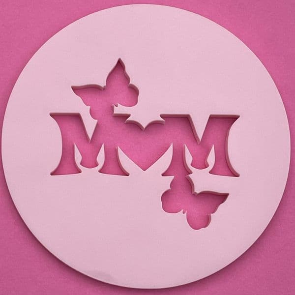 SALE MUM with Butterflies Cut circle stamp