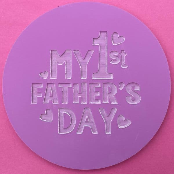 SALE My 1st Father's Day Engraved circle stamp