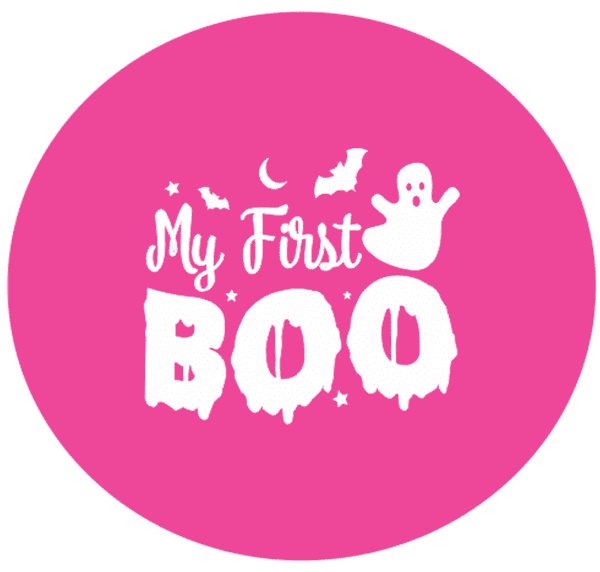 SALE My First Boo with Ghost Engraved circle stamp
