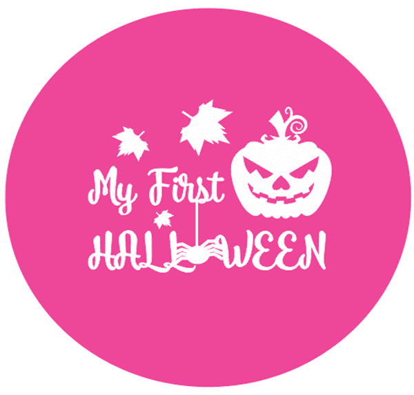 SALE My First Halloween Spider and Pumpkin Engraved circle stamp