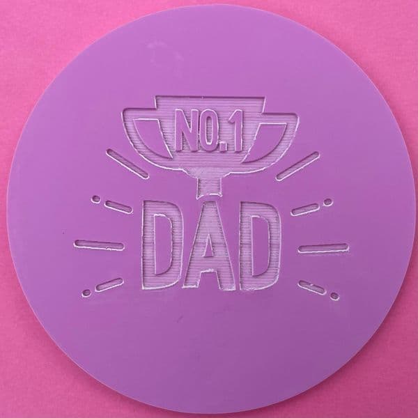 SALE No 1 Dad with Trophy Engraved circle stamp
