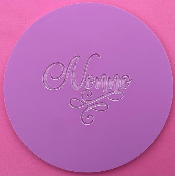 SALE Nonno with Swirls Engraved circle stamp