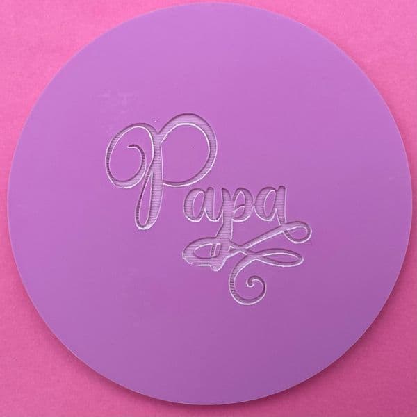 SALE Papa with Swirls Engraved circle stamp