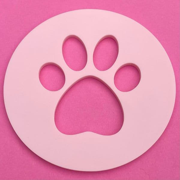SALE Paw Print Cut circle stamp