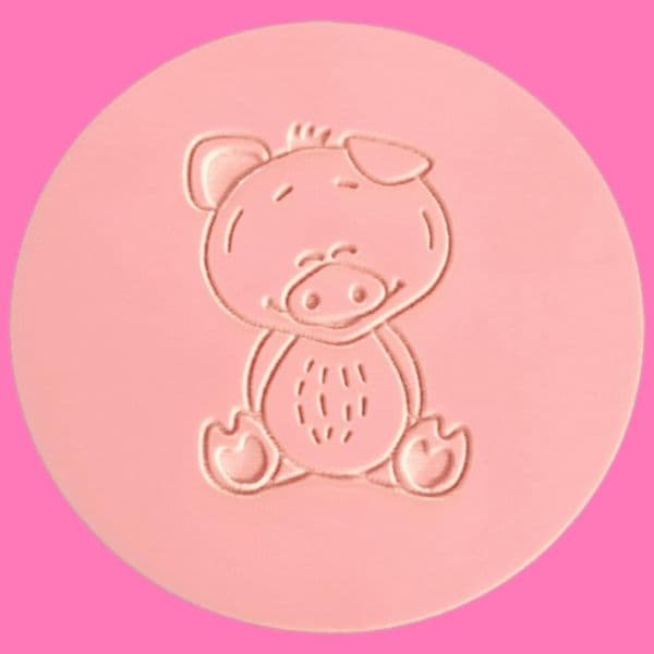 SALE Pig Full Body Engraved circle stamp