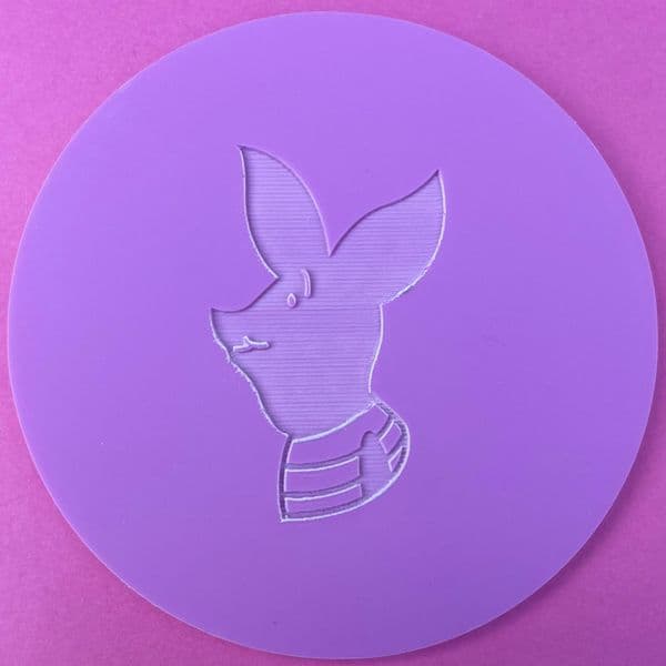 SALE Piglet with Stripy Jumper side of Face Winnie the Pooh Engraved circle stamp