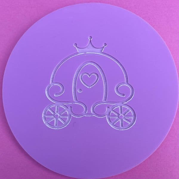 SALE Princess Carriage with Heart Engraved circle stamp