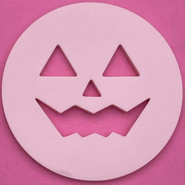 SALE Pumpkin Man Face Cut circle stamp