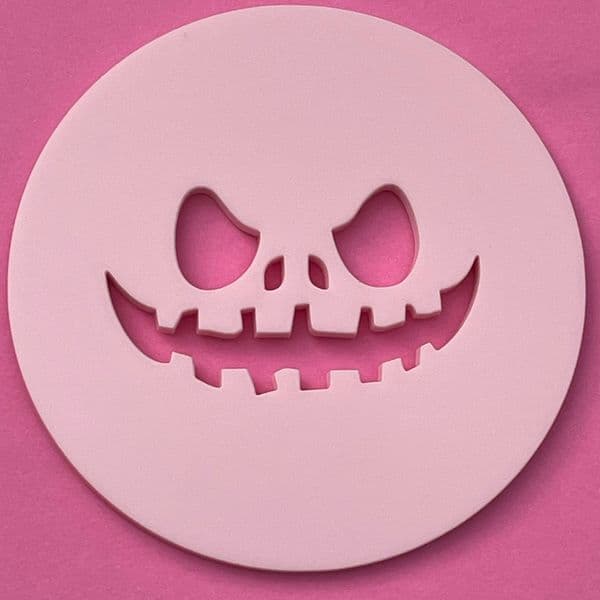 SALE Pumpkin Skeleton Face Cut circle stamp