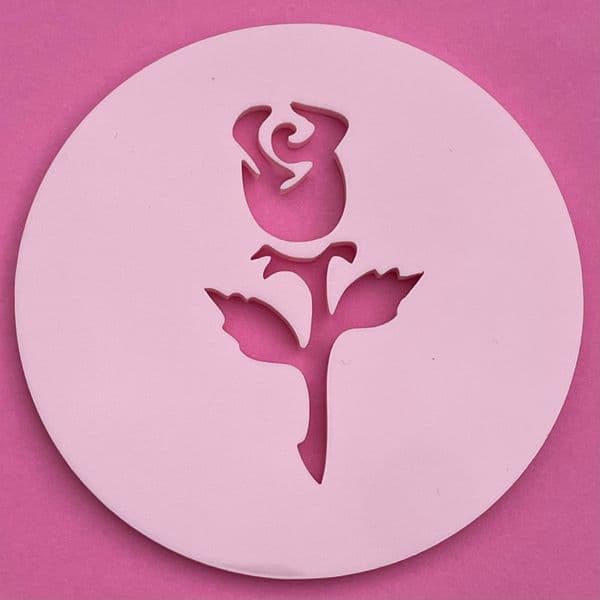 SALE Red Rose Cut circle stamp