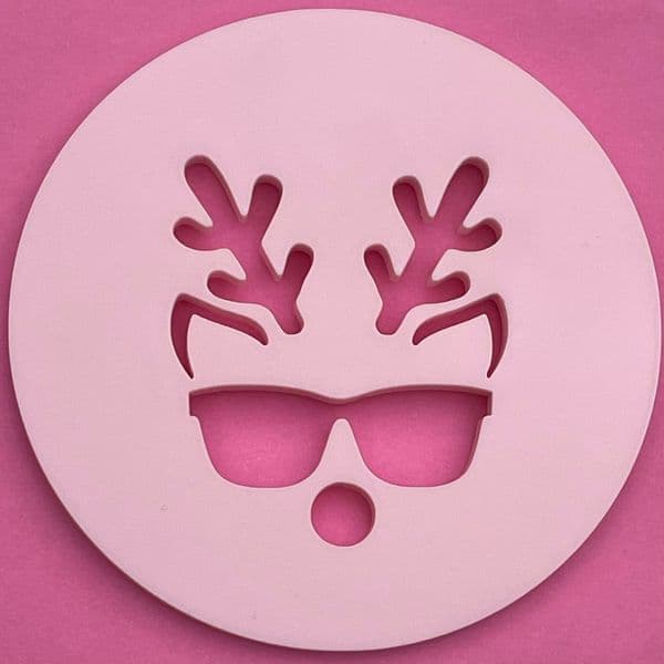 SALE Reindeer with Sunglasses Cut circle stamp