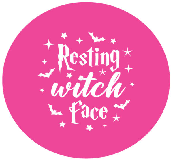 SALE Resting Witch Face with Stars Engraved circle stamp