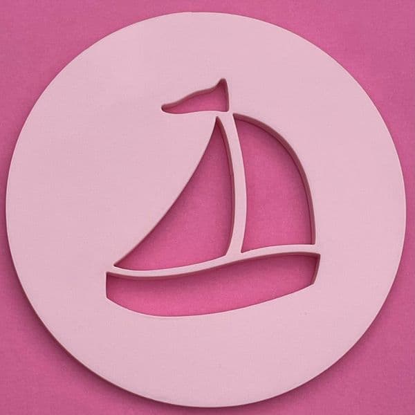 SALE Sailboat Cut circle stamp
