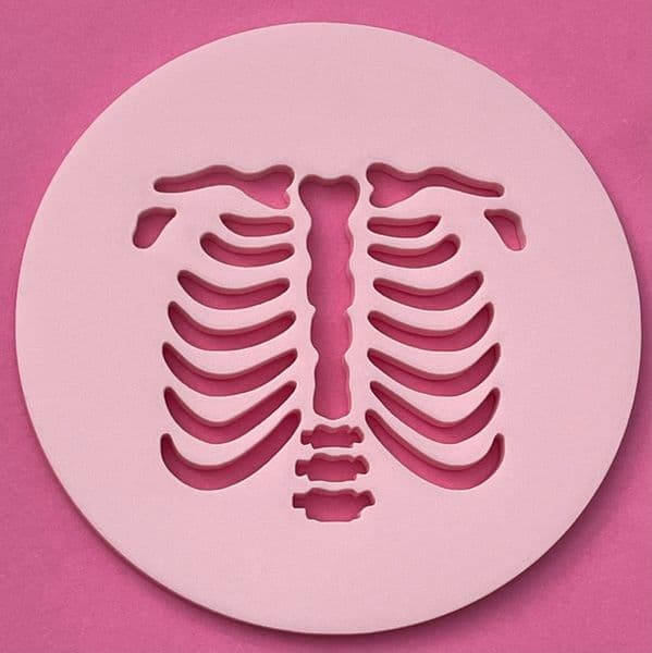 SALE Skeleton Torso Cut circle stamp