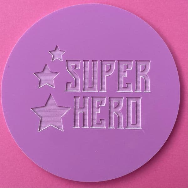 SALE Super Hero with Stars Engraved circle stamp
