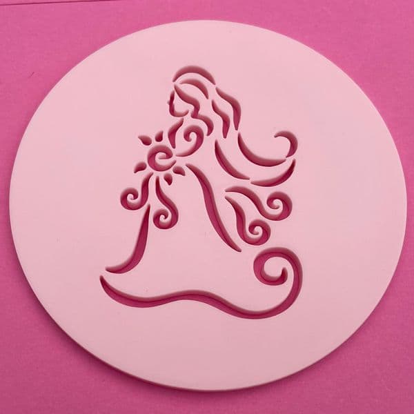 SALE Swirly Bride Wedding Cut circle stamp
