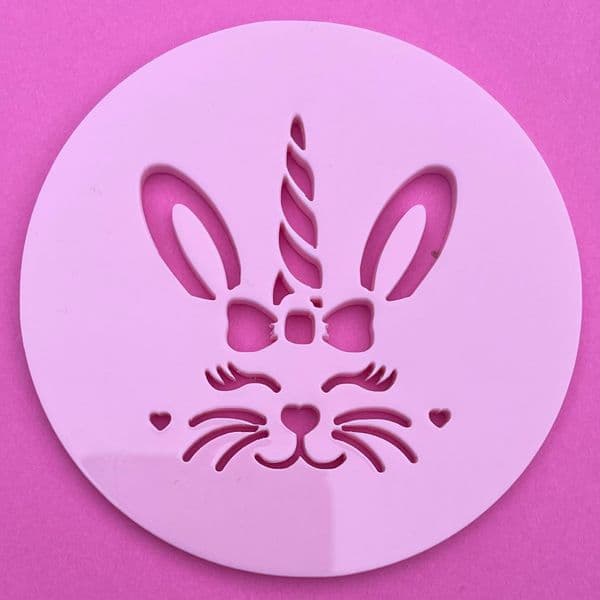SALE Unicorn Easter Bunny Cut circle stamp