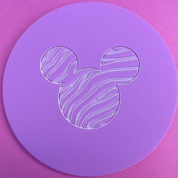 SALE Zebra Striped Mickey Mouse Face Engraved circle stamp