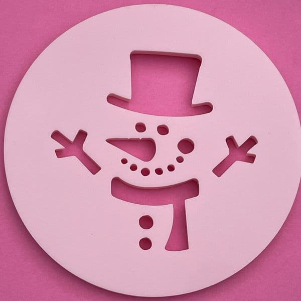 Snowman with Hat Cut circle stamp
