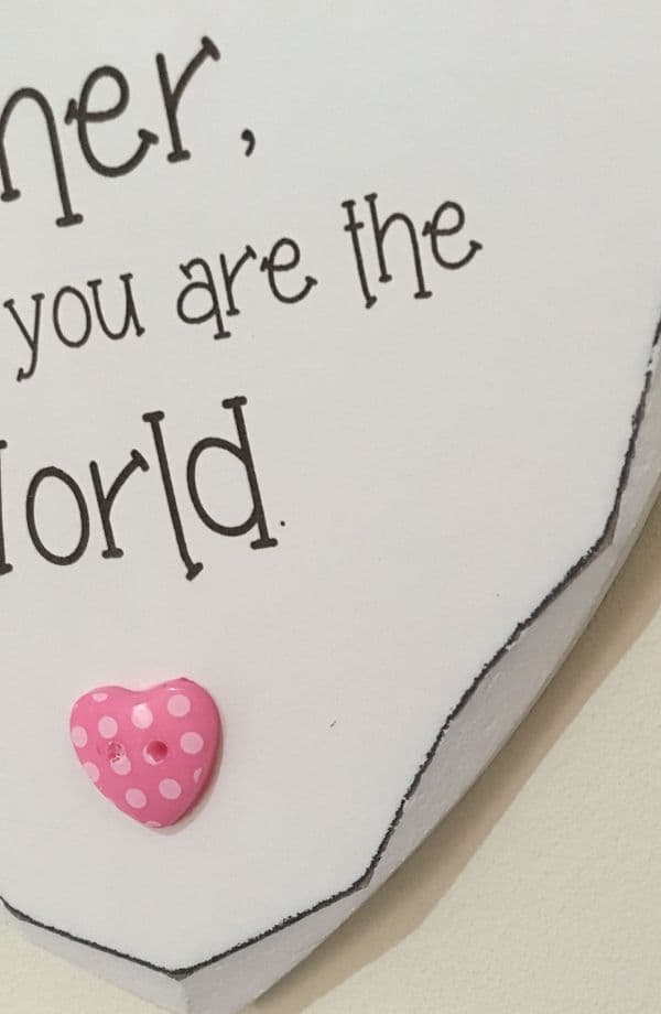 To the world Mother Hanging Heart