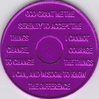 9 Month Sobriety chip Aluminium Purple