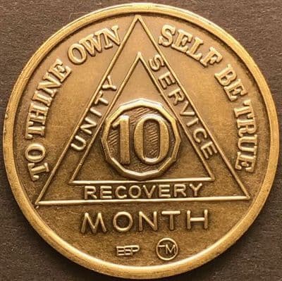 10 Month Sobriety Chip BRONZE